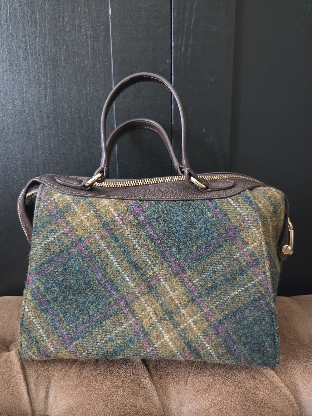 Talbots Wool Plaid Satchel Bag